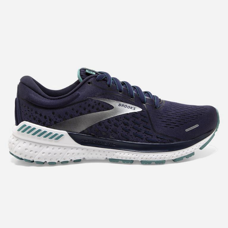 Brooks Adrenaline Gts 21 Womens Road Running Shoes - Peacoat/Teal/Silver - Philippines (735684REV)